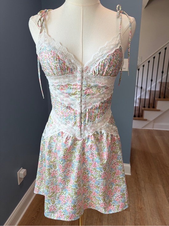 For Love And Lemons Dresses & Skirts - For Love & Lemons Farrah Slip Dress Floral Lace Corset Mini Dress XS